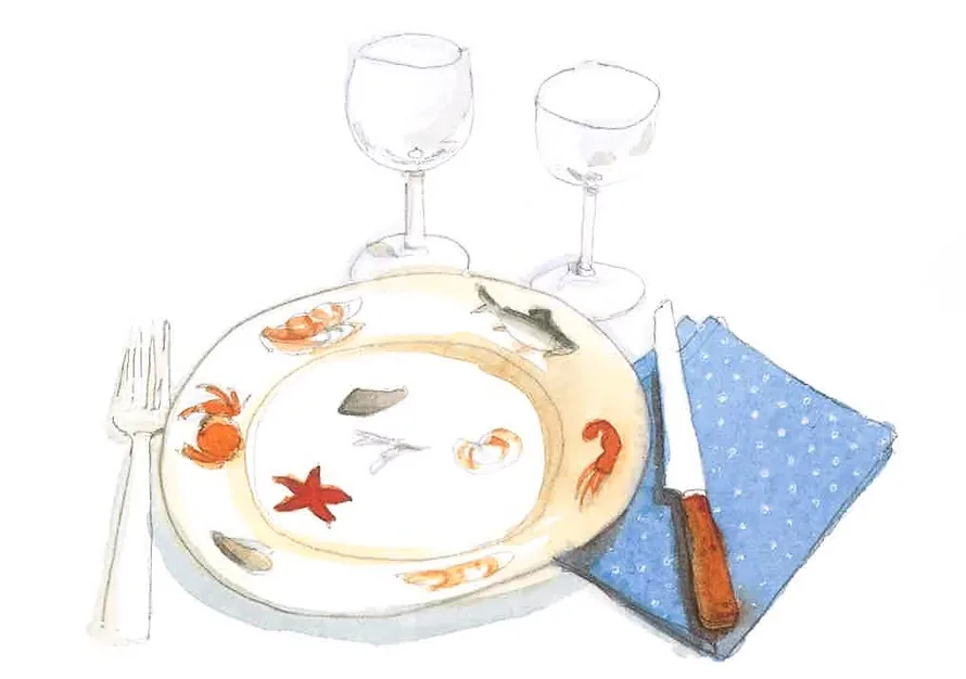 A table laid at Club 55