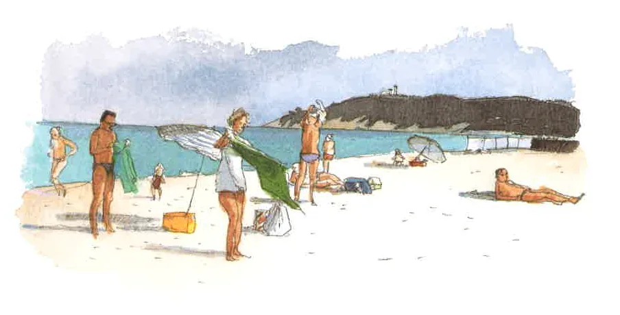 The beach in front of the Snack-Bar